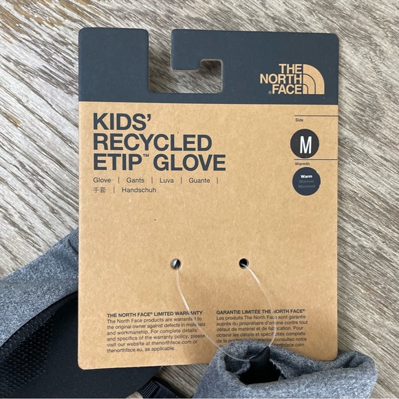 The North Face Kids Recycled ETIP Glove In Heather Grey NWT - Picture 9 of 12